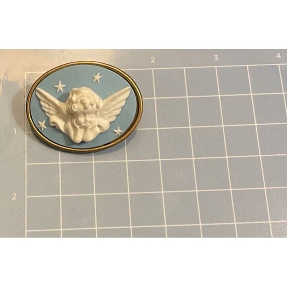 Cameo Cherub Michelangelo Religious Gothic Steampunk Resin Brooch Pin Pendant - Picture 4 of 6